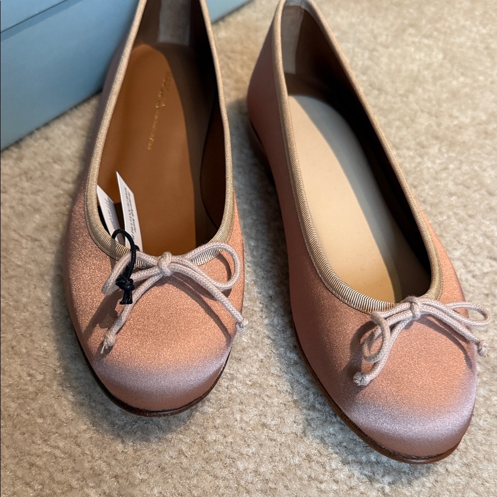 Margaux Pink Satin Ballet Flats - Width Medium - Picture 3 of 8